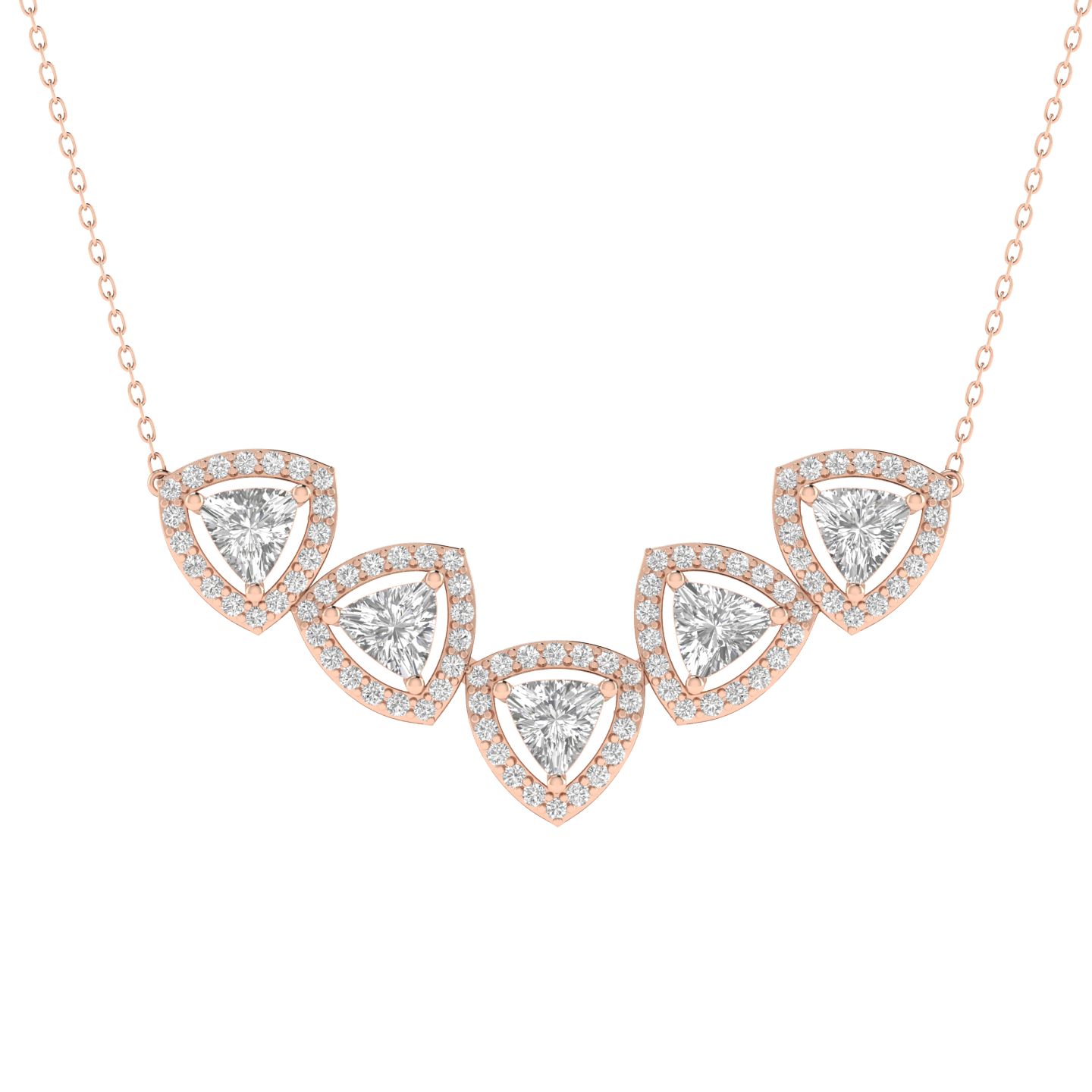 Lab Grown halo 5 trillion pendant - Rose