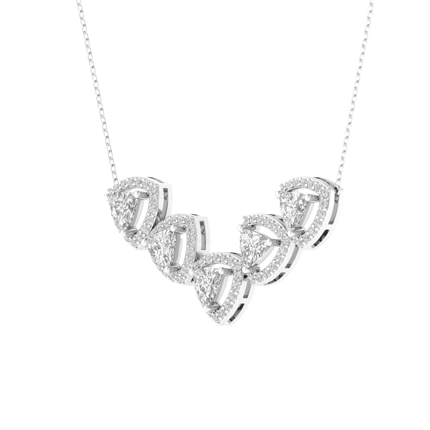 Lab Grown halo 5 trillion pendant - White