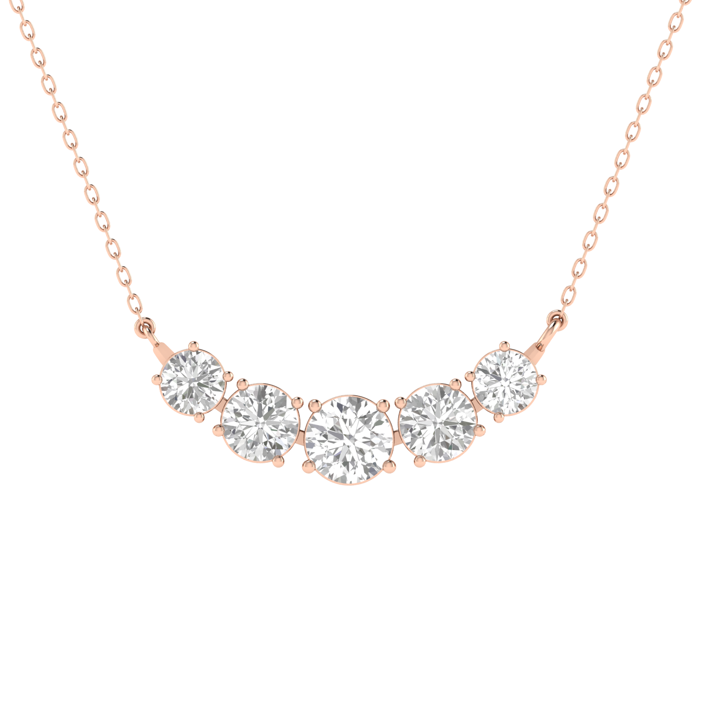 Lab Grown Graduating 5 solitaire pendant - Rose