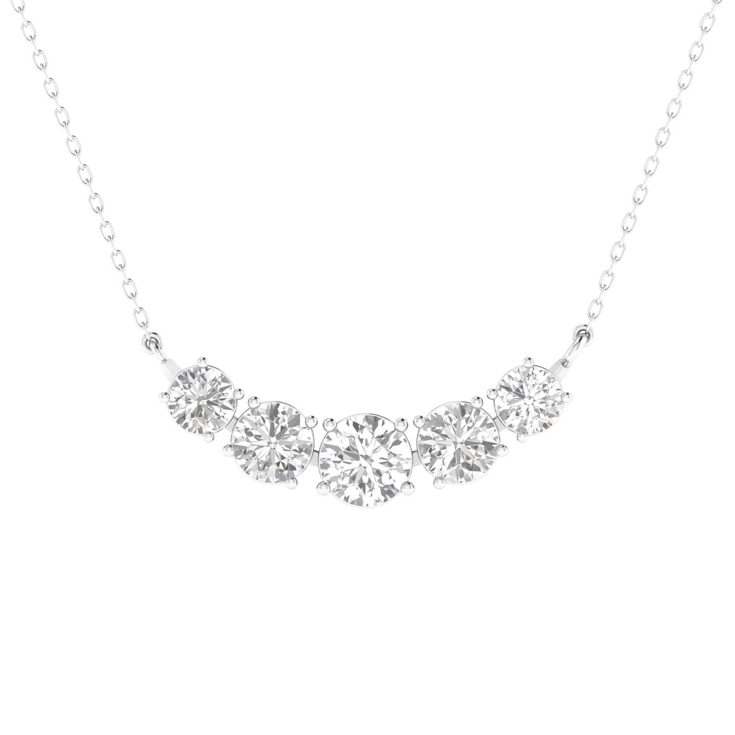 Lab Grown Graduating 5 solitaire pendant - White