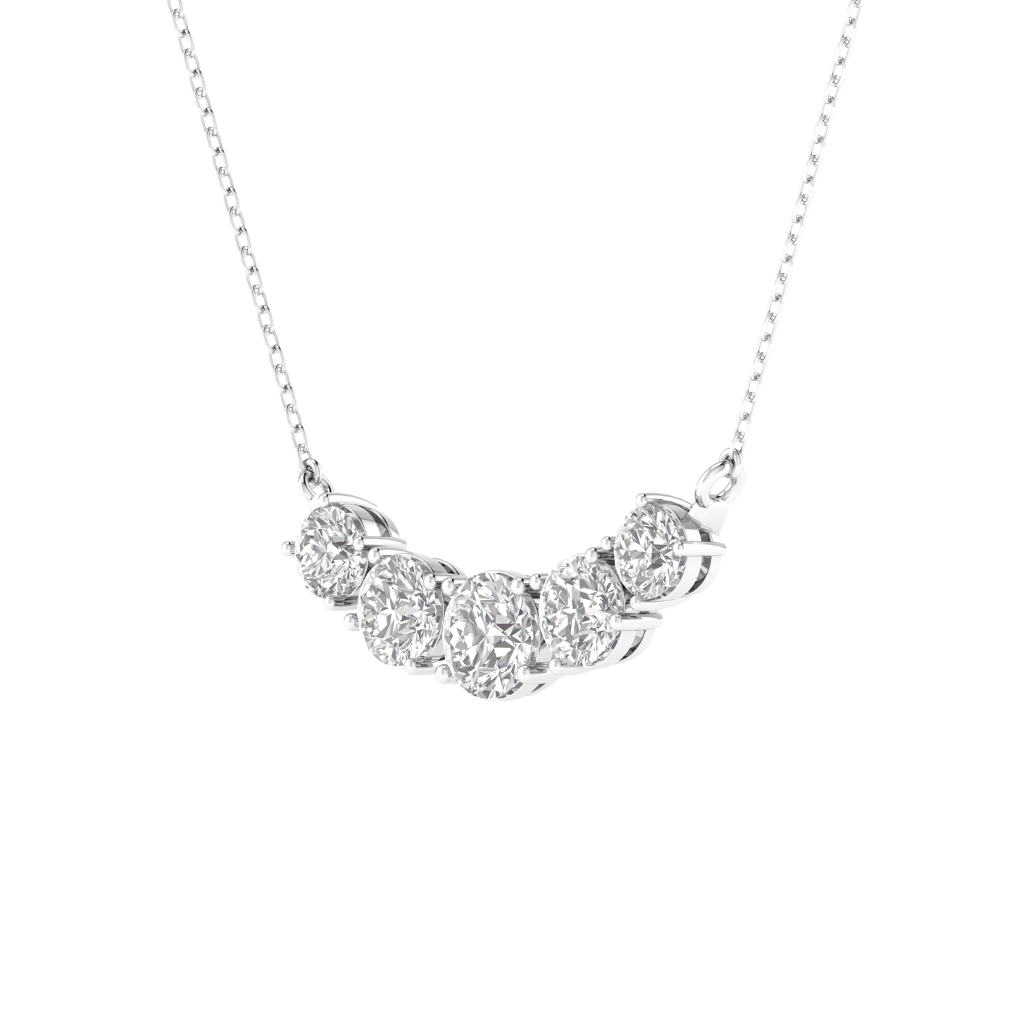 Lab Grown Graduating 5 solitaire pendant - White