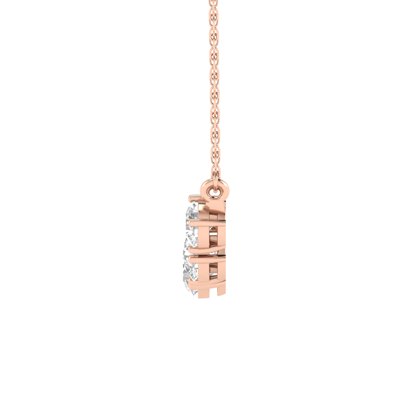 Lab Grown Graduating 5 solitaire pendant - Rose