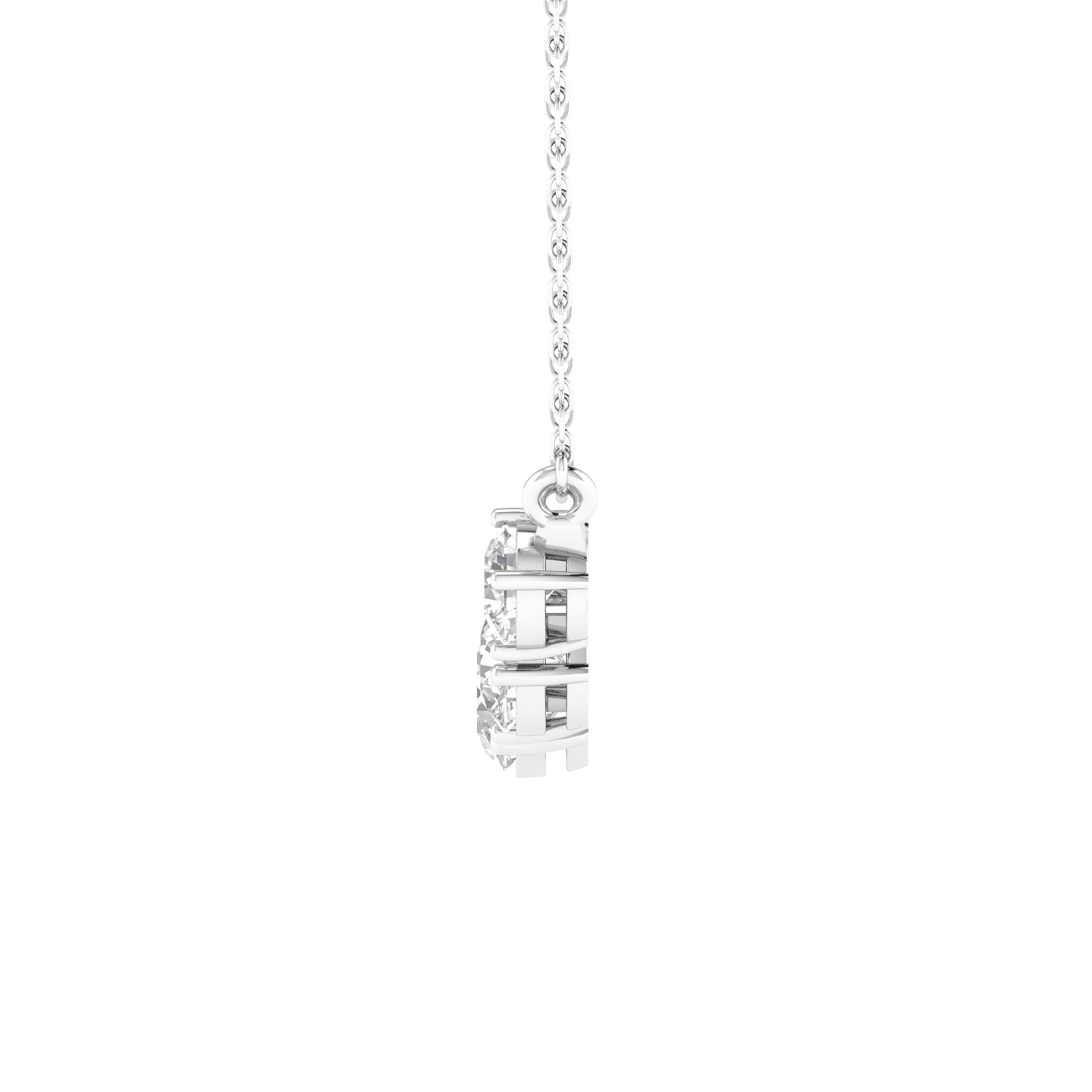 Lab Grown Graduating 5 solitaire pendant - White