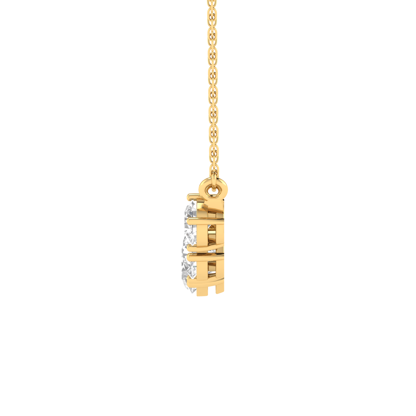 Lab Grown Graduating 5 solitaire pendant - Gold
