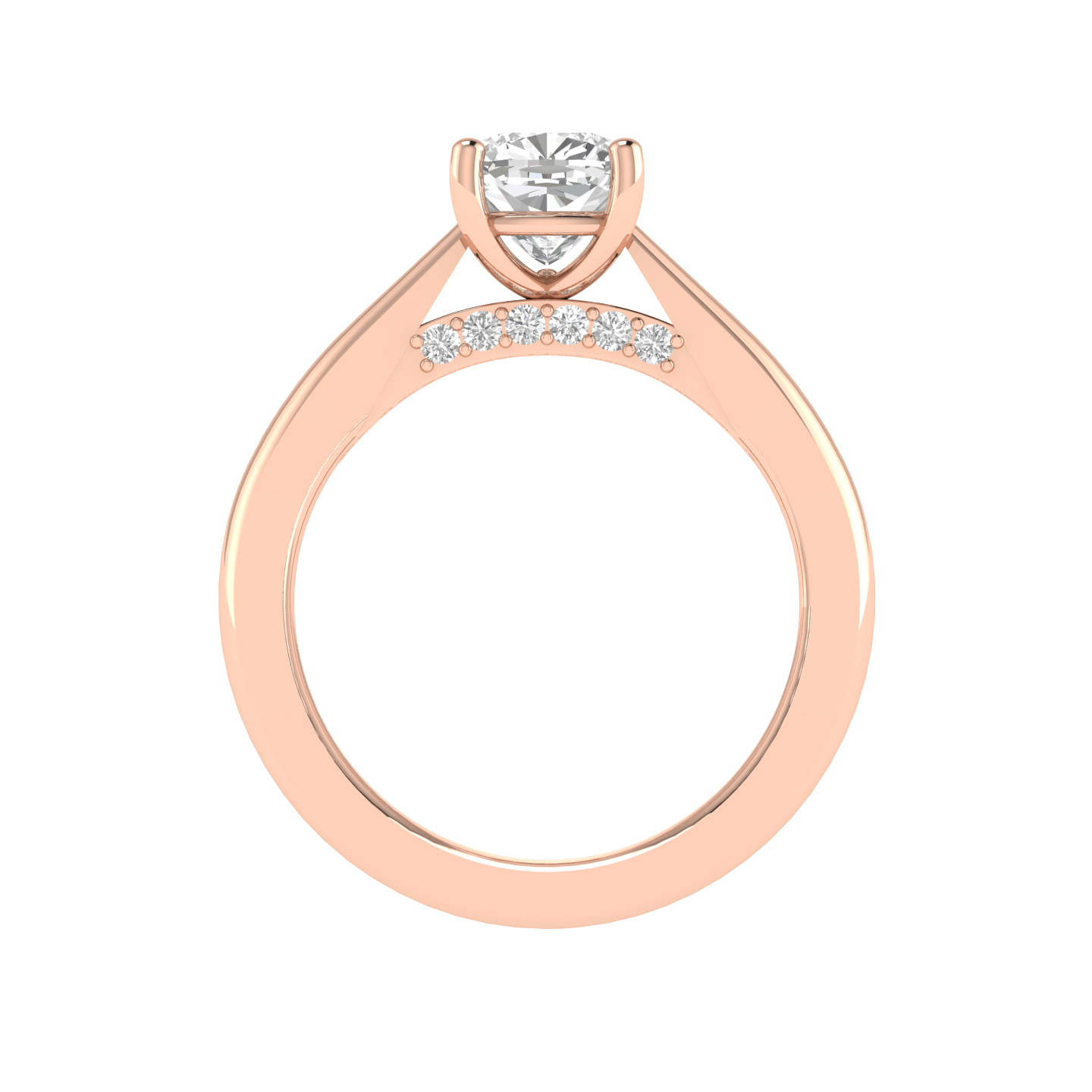 Cushion Ring with Hidden Accent - Rose