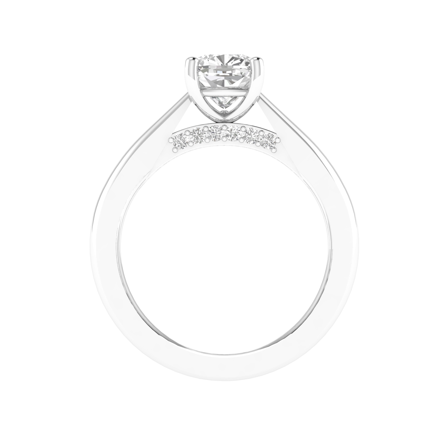 Cushion Ring with Hidden Accent - White