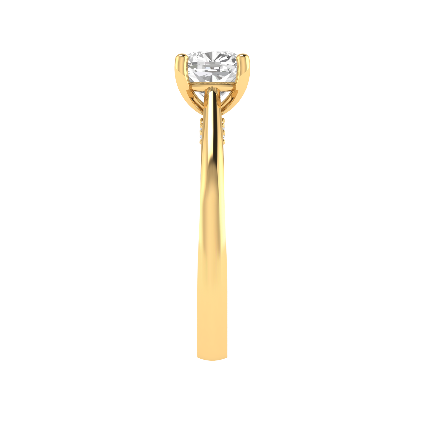 Cushion Ring with Hidden Accent - Gold