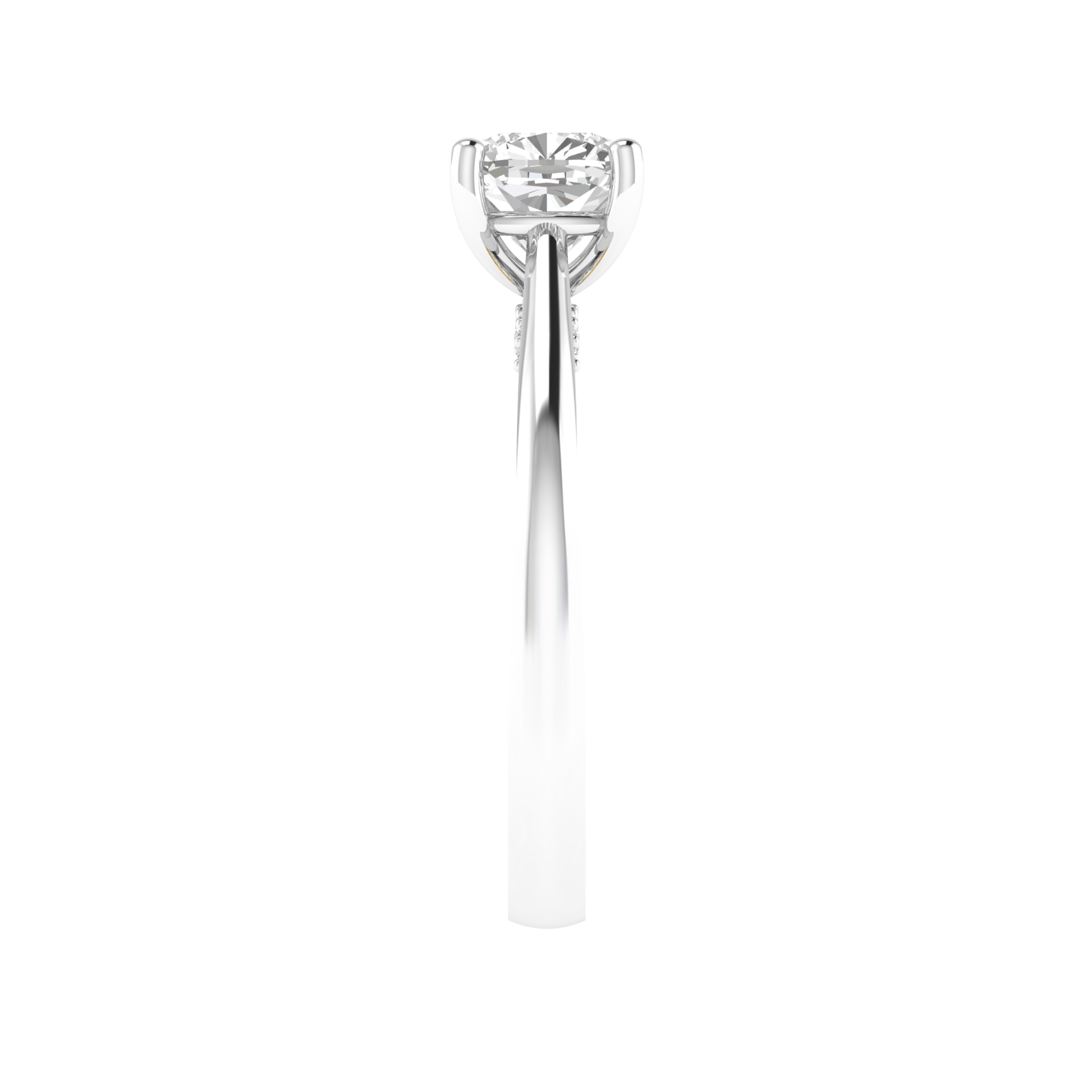 Cushion Ring with Hidden Accent - White