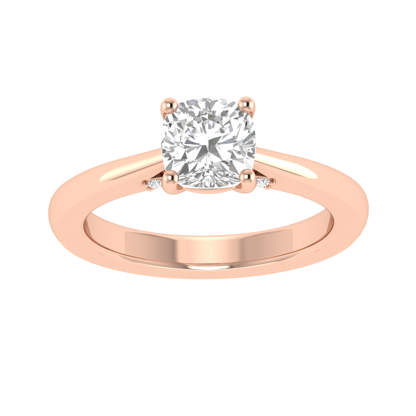 Cushion Ring with Hidden Accent - Rose