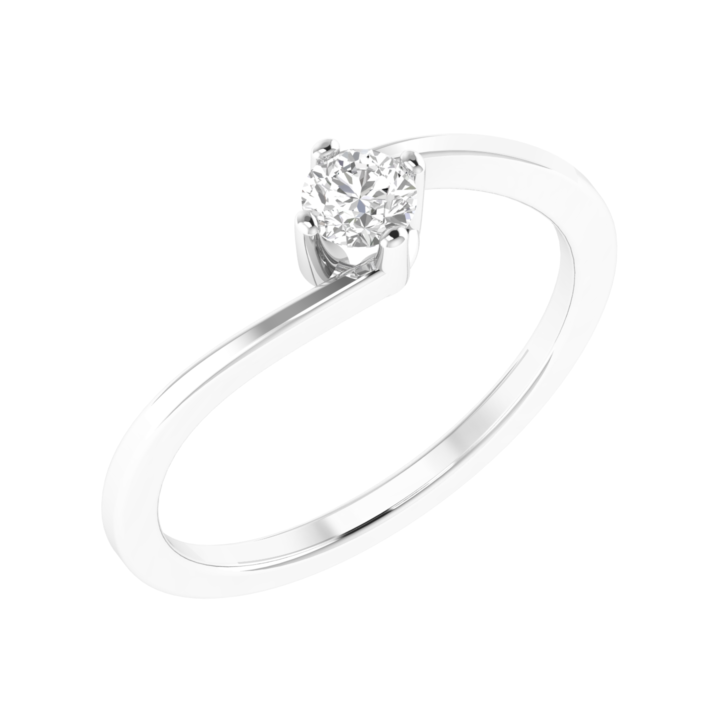 Dainty Round Ring - White