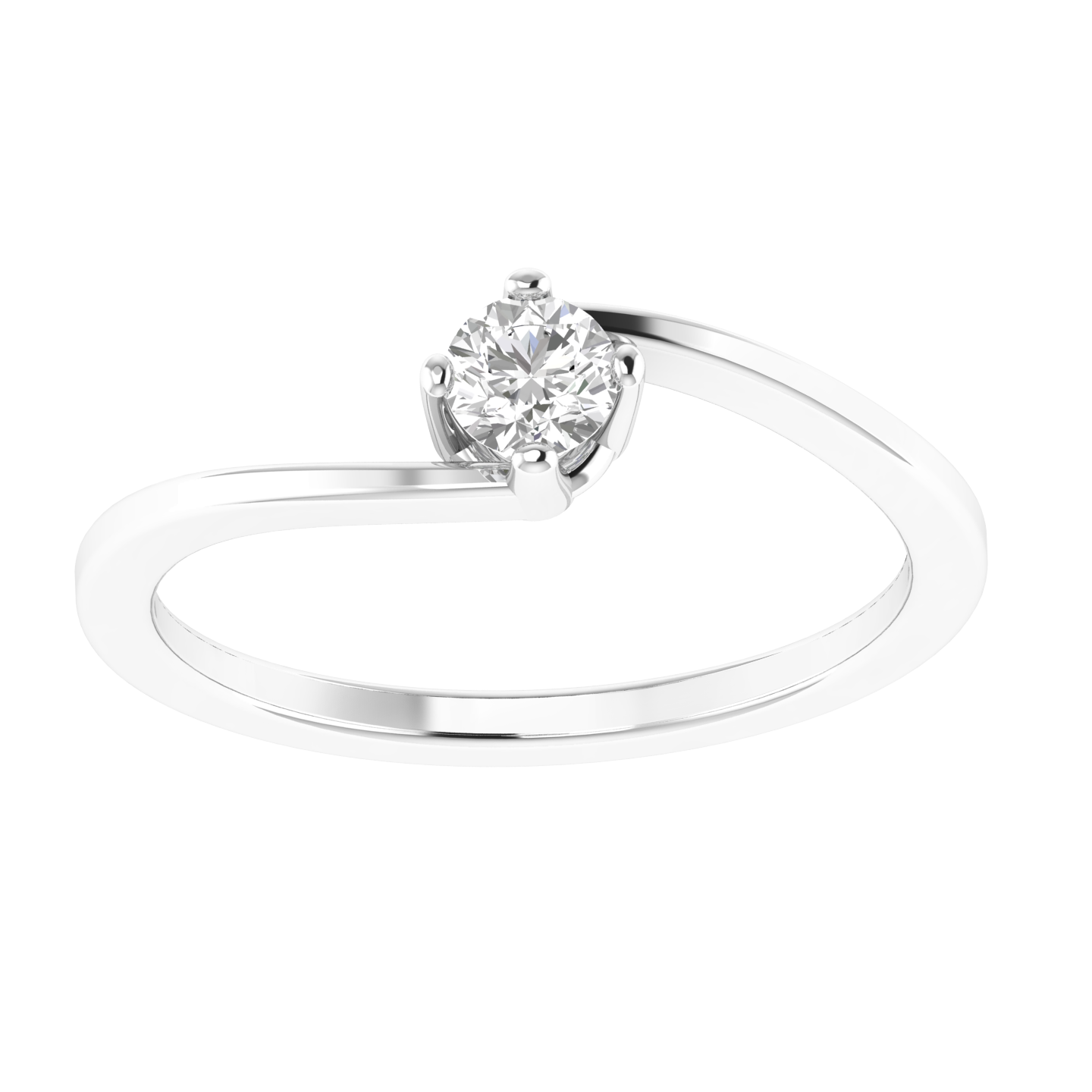 Dainty Round Ring - White