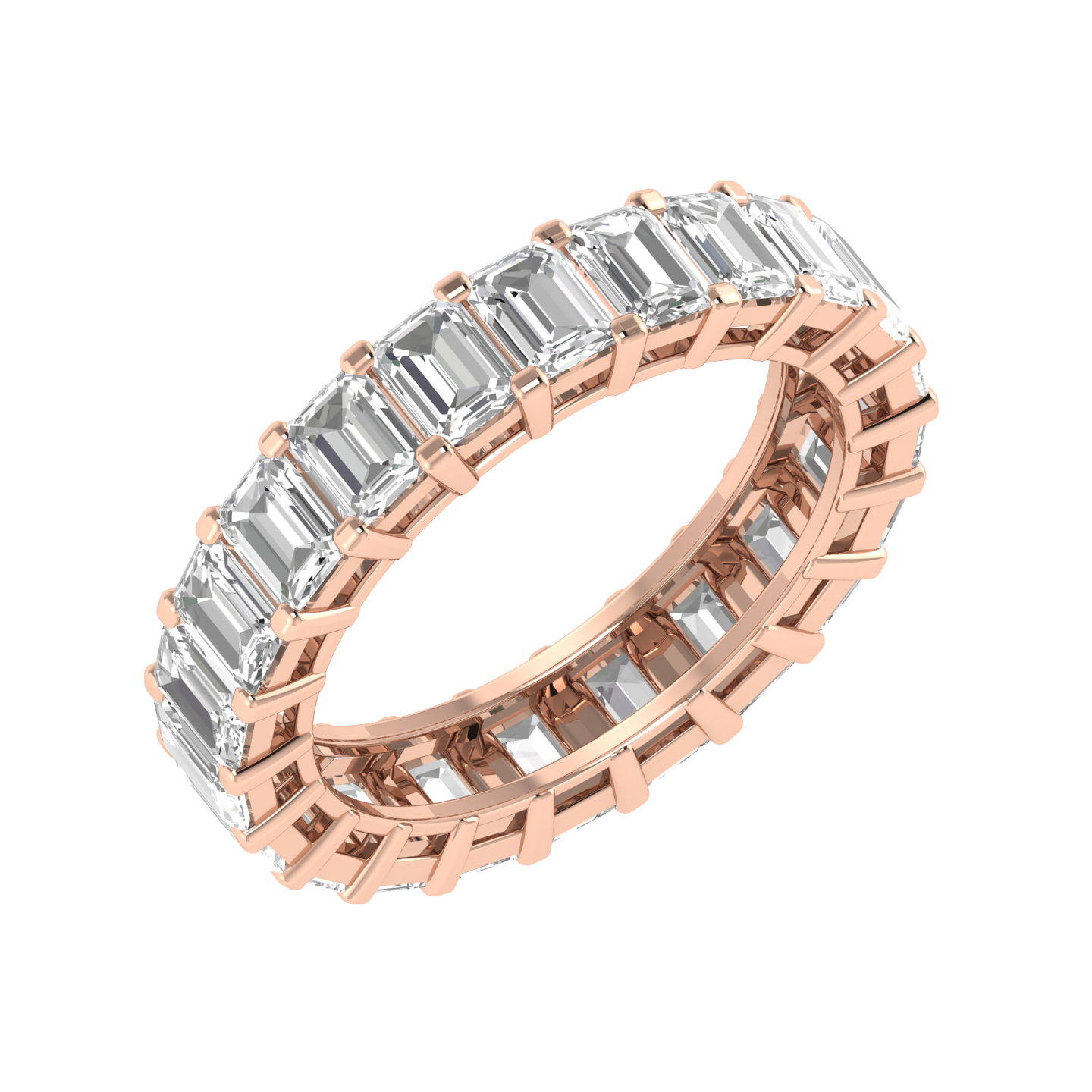 Emerald Full Eternity Band - Rose