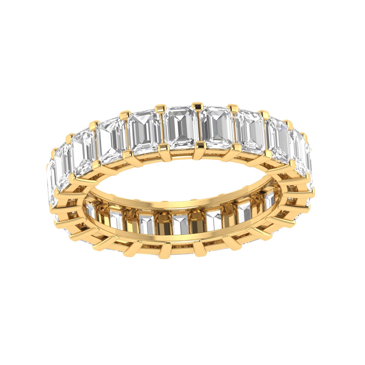 Emerald Full Eternity Band - Gold