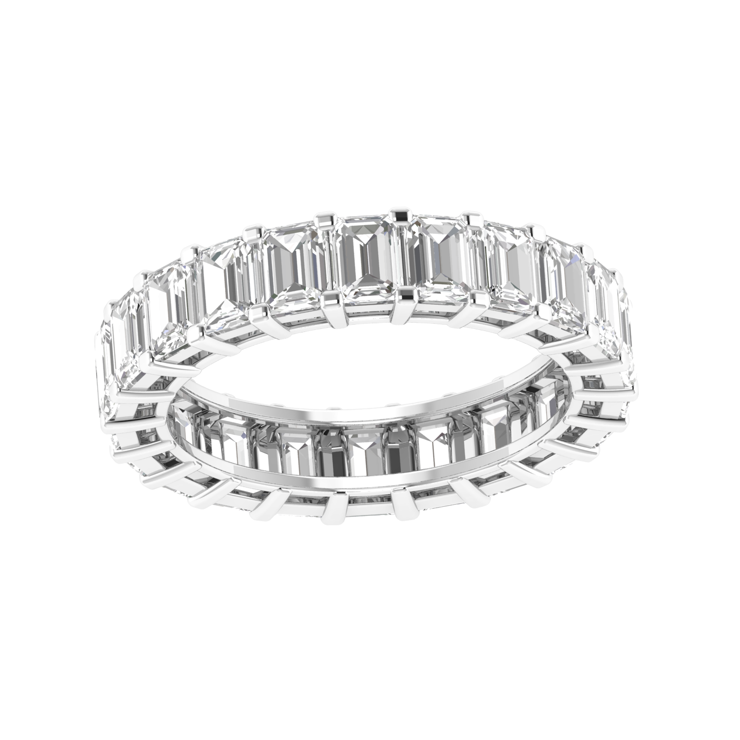 Emerald Full Eternity Band - White