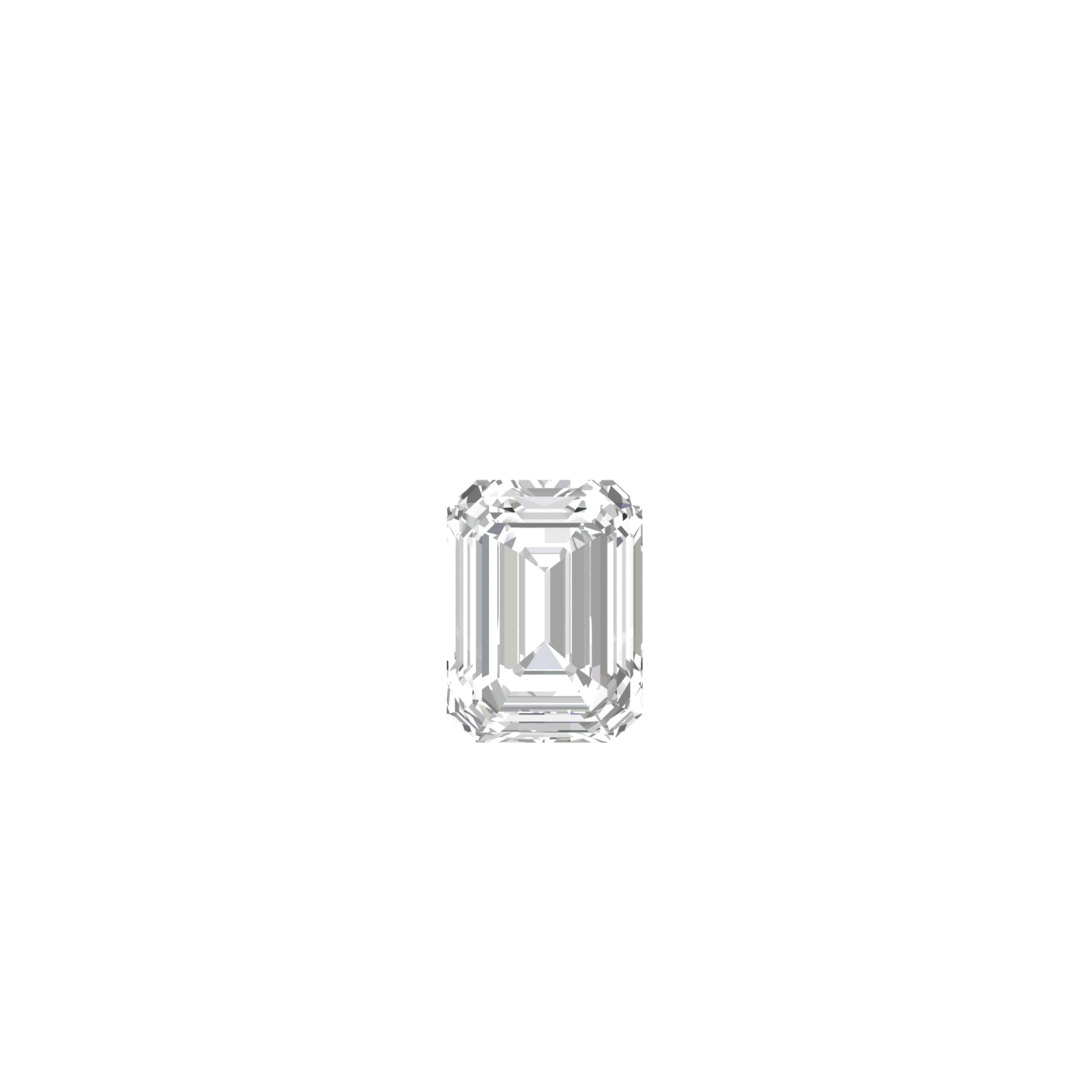 Emerald Solitaire Ring with Studded Shank - White
