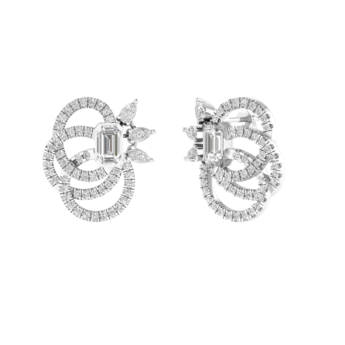 fancy twisted earrings - White