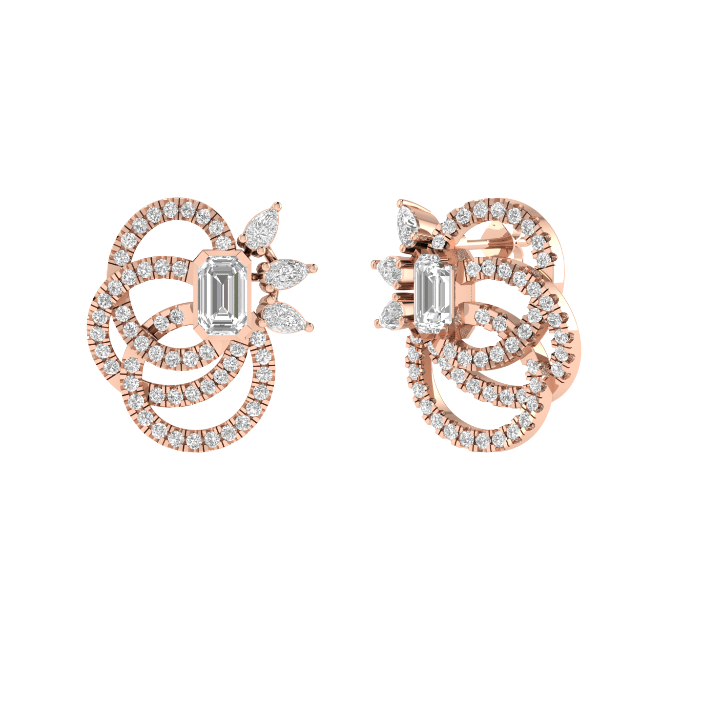 fancy twisted earrings - Rose