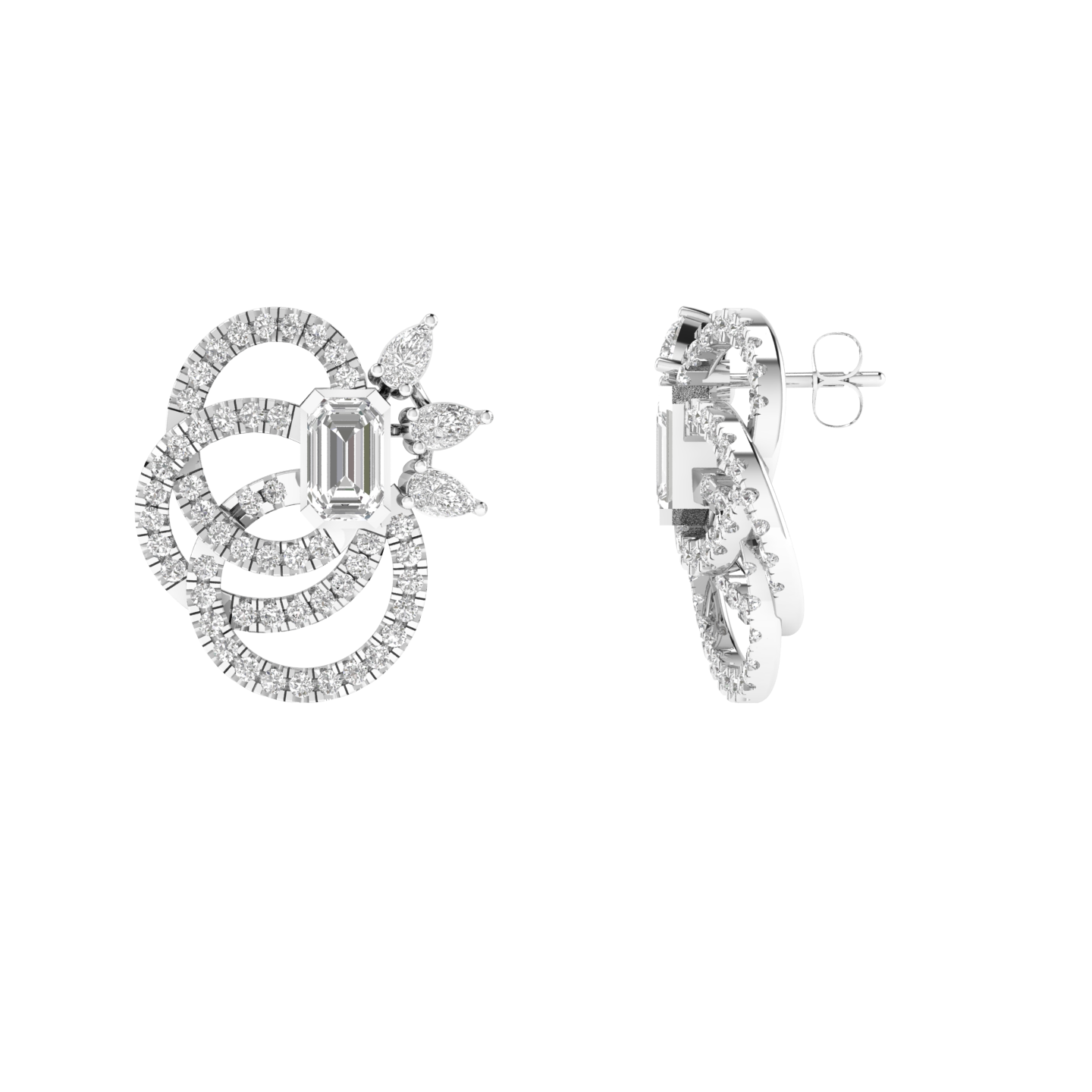 fancy twisted earrings - White