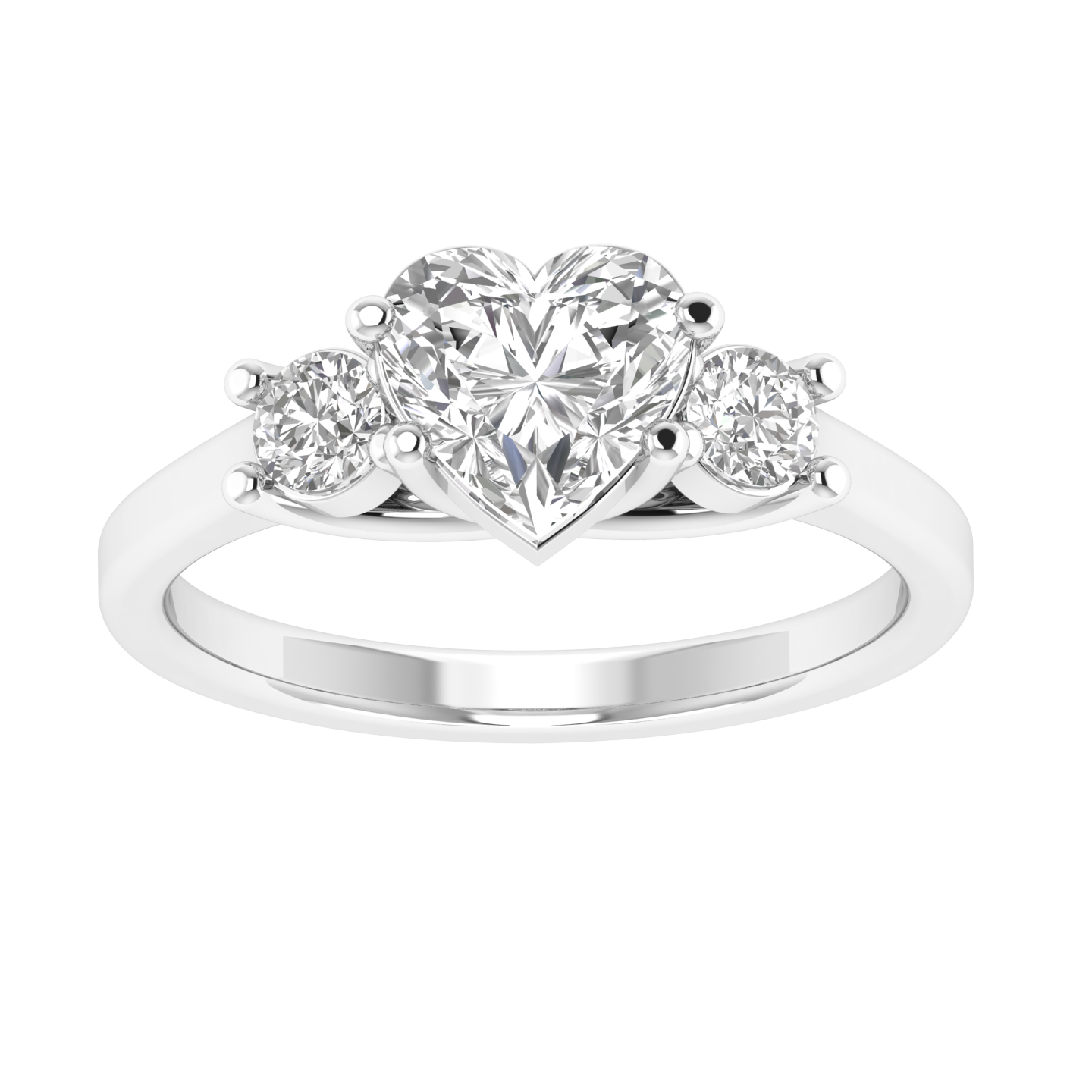 Heart Trilogy Ring - White