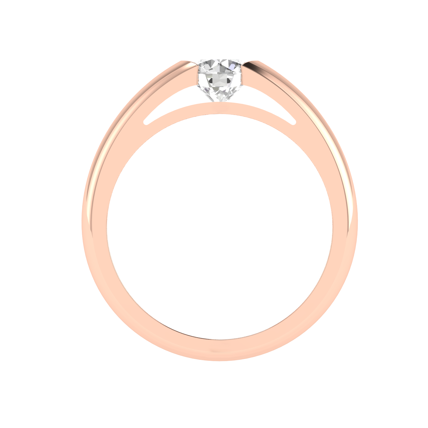 Lab Grown 1 carat solitaire Gents ring - Rose
