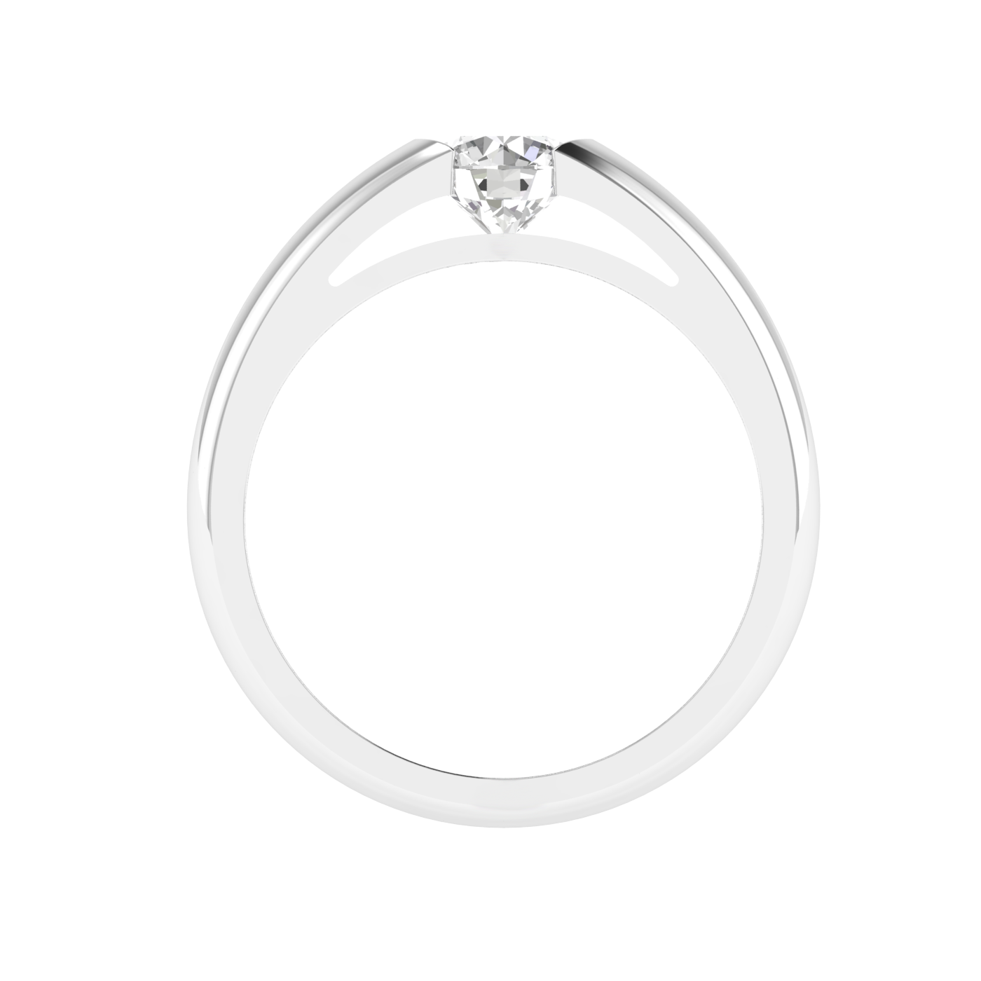 Lab Grown 1 carat solitaire Gents ring - White