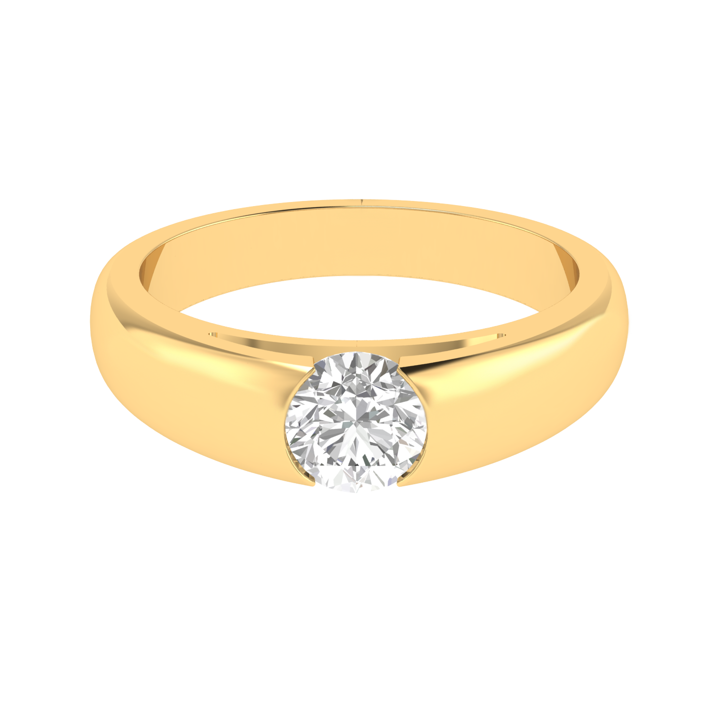 Lab Grown 1 carat solitaire Gents ring - Gold