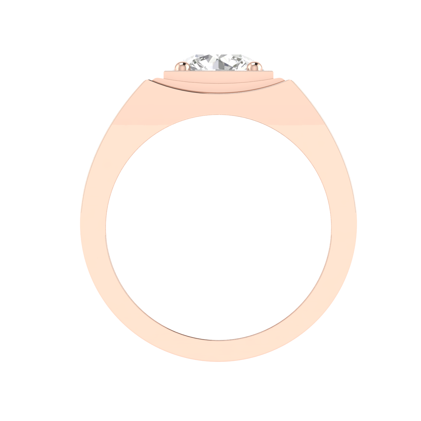 Lab Grown broad shank genst ring - Rose