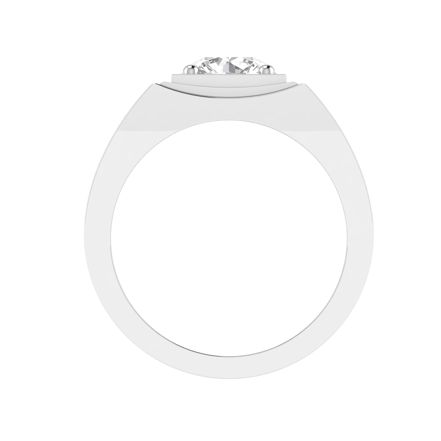 Lab Grown broad shank genst ring - White