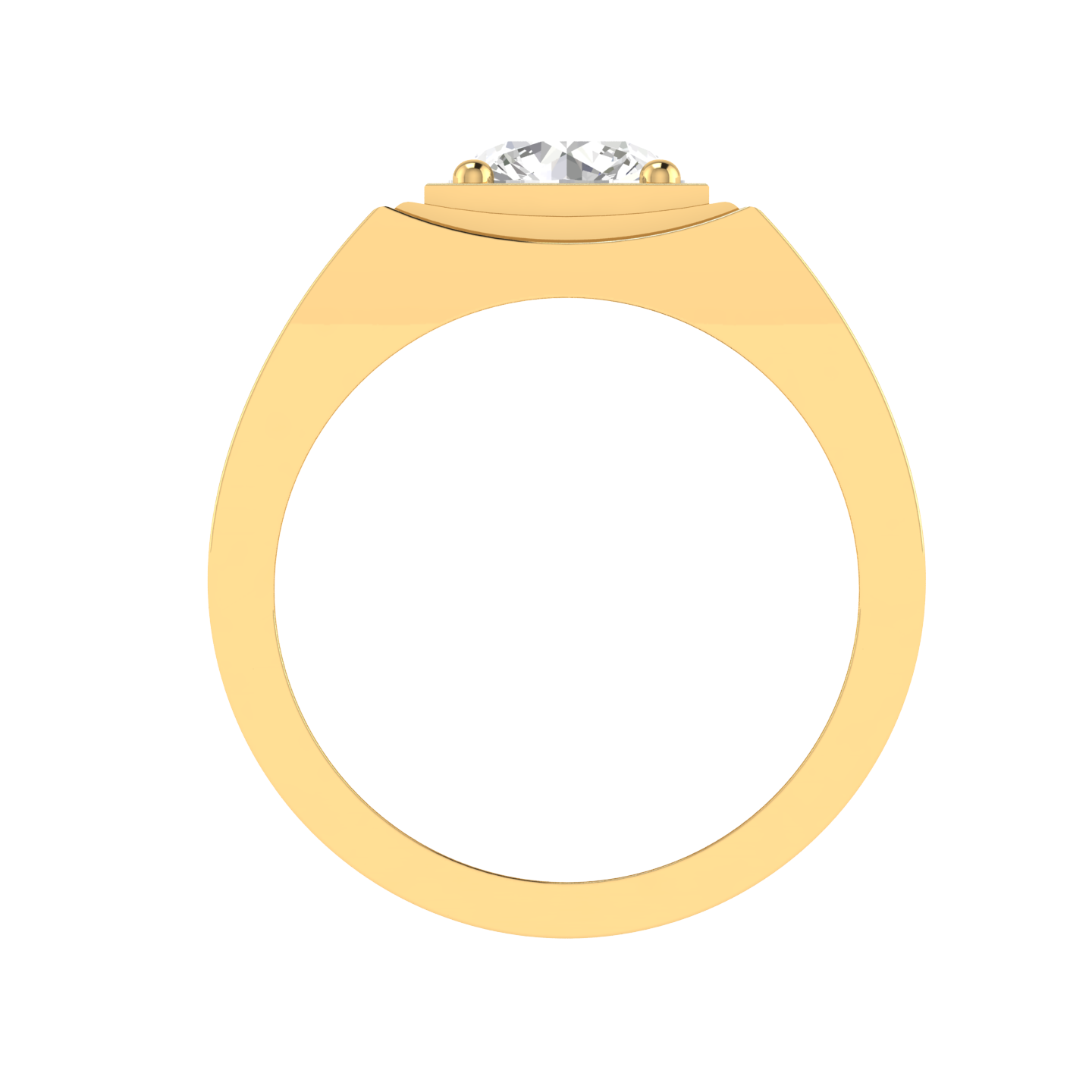 Lab Grown broad shank genst ring - Gold