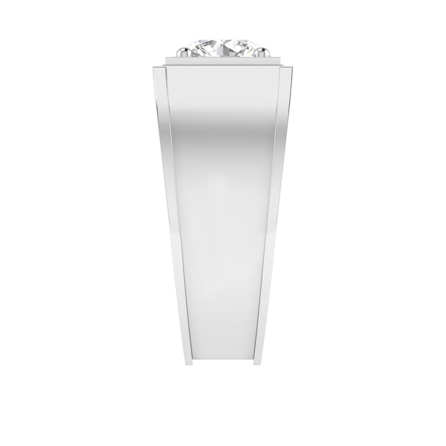 Lab Grown broad shank genst ring - White