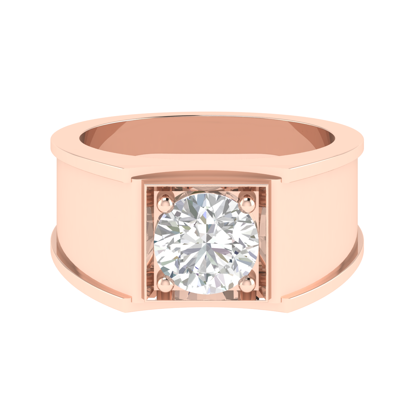 Lab Grown broad shank genst ring - Rose