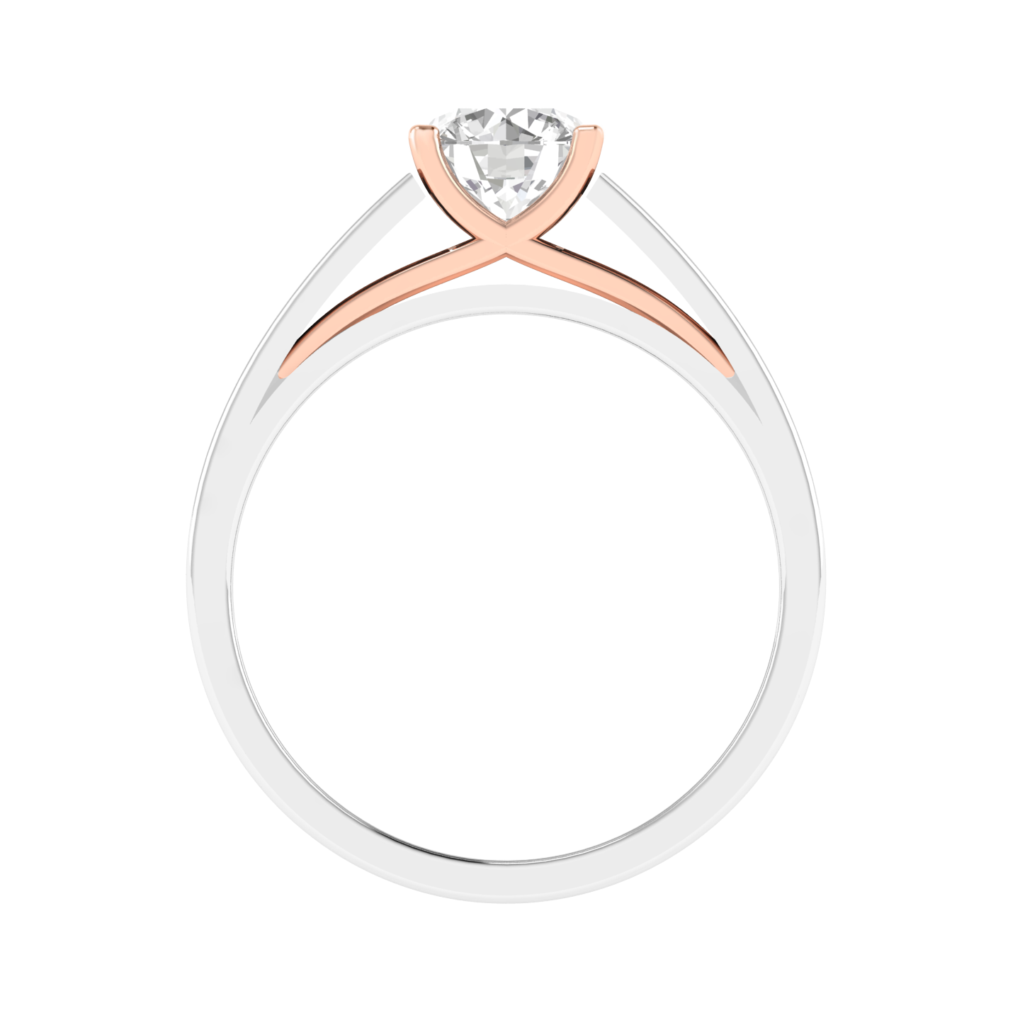 Lab Grown dual tone solitaire Gents ring - Rose