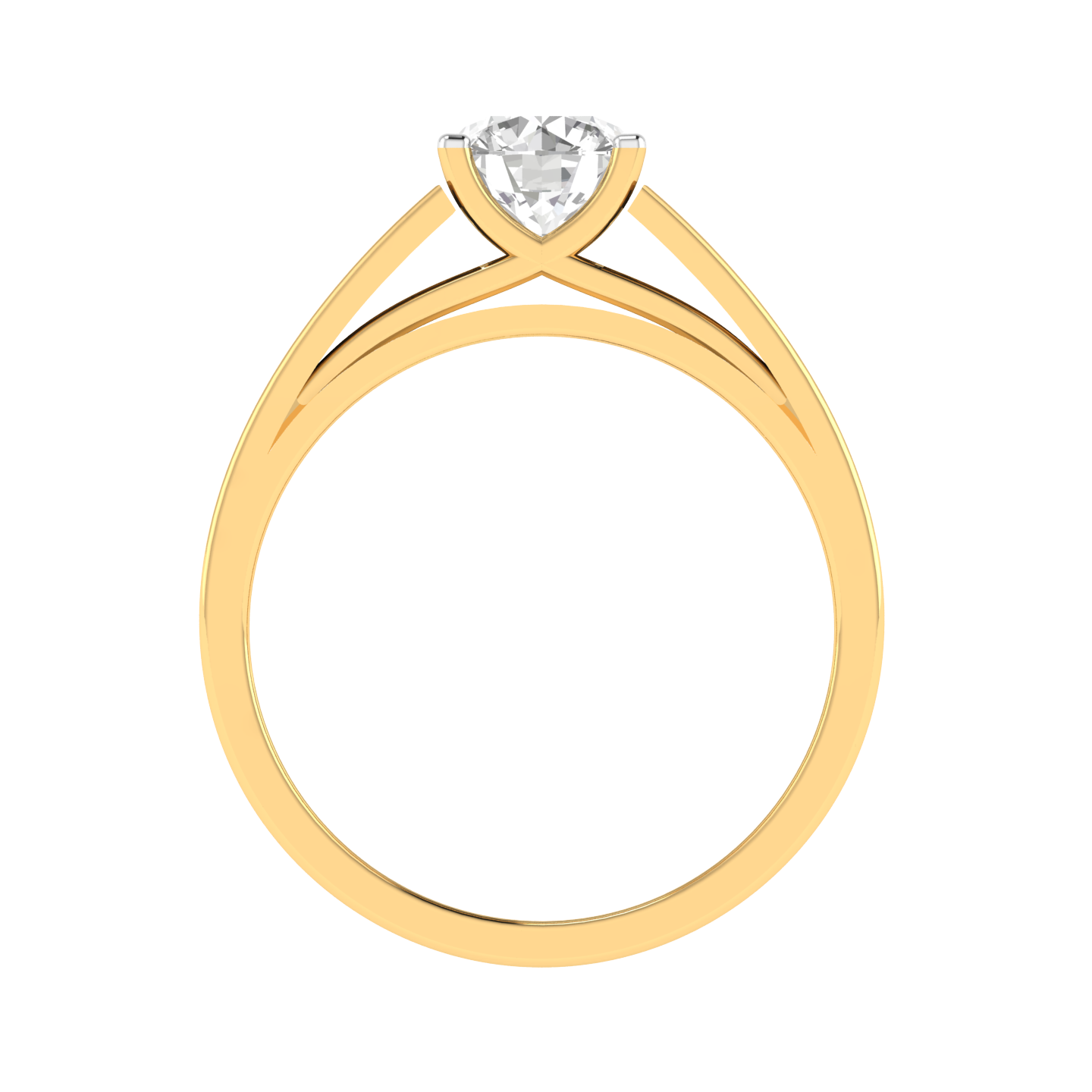 Lab Grown dual tone solitaire Gents ring - Gold