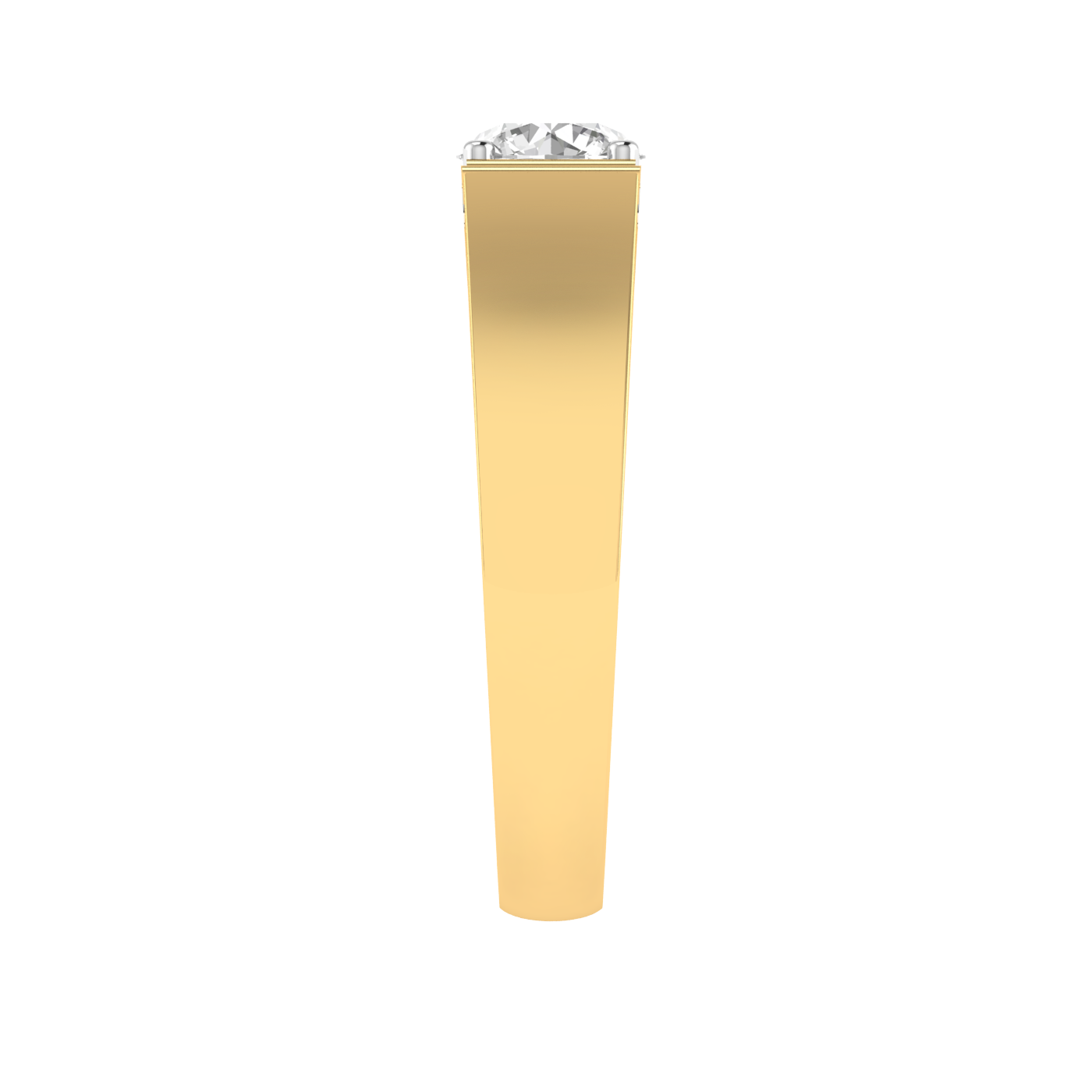 Lab Grown gents ring with small diamonds - Gold