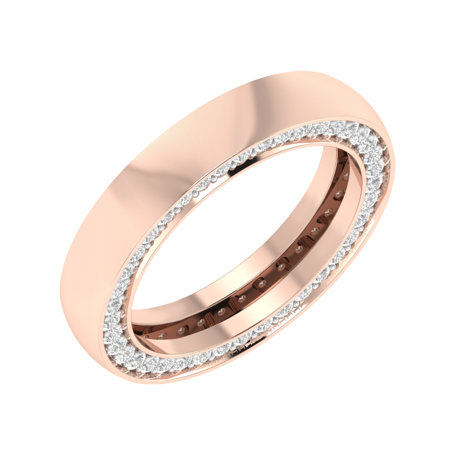 Lab Grown Hidden diamond eternity gents ring - Rose