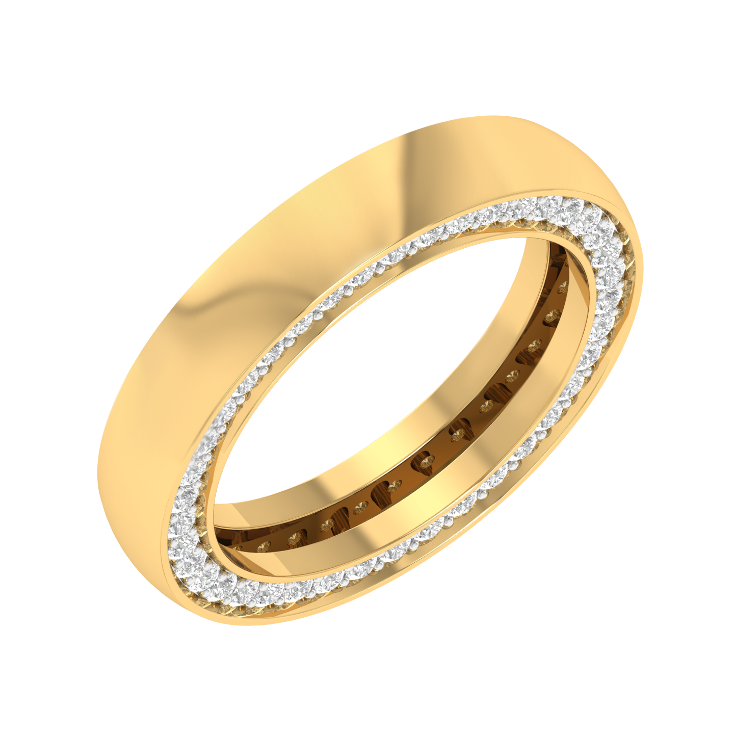 Lab Grown Hidden diamond eternity gents ring - Gold