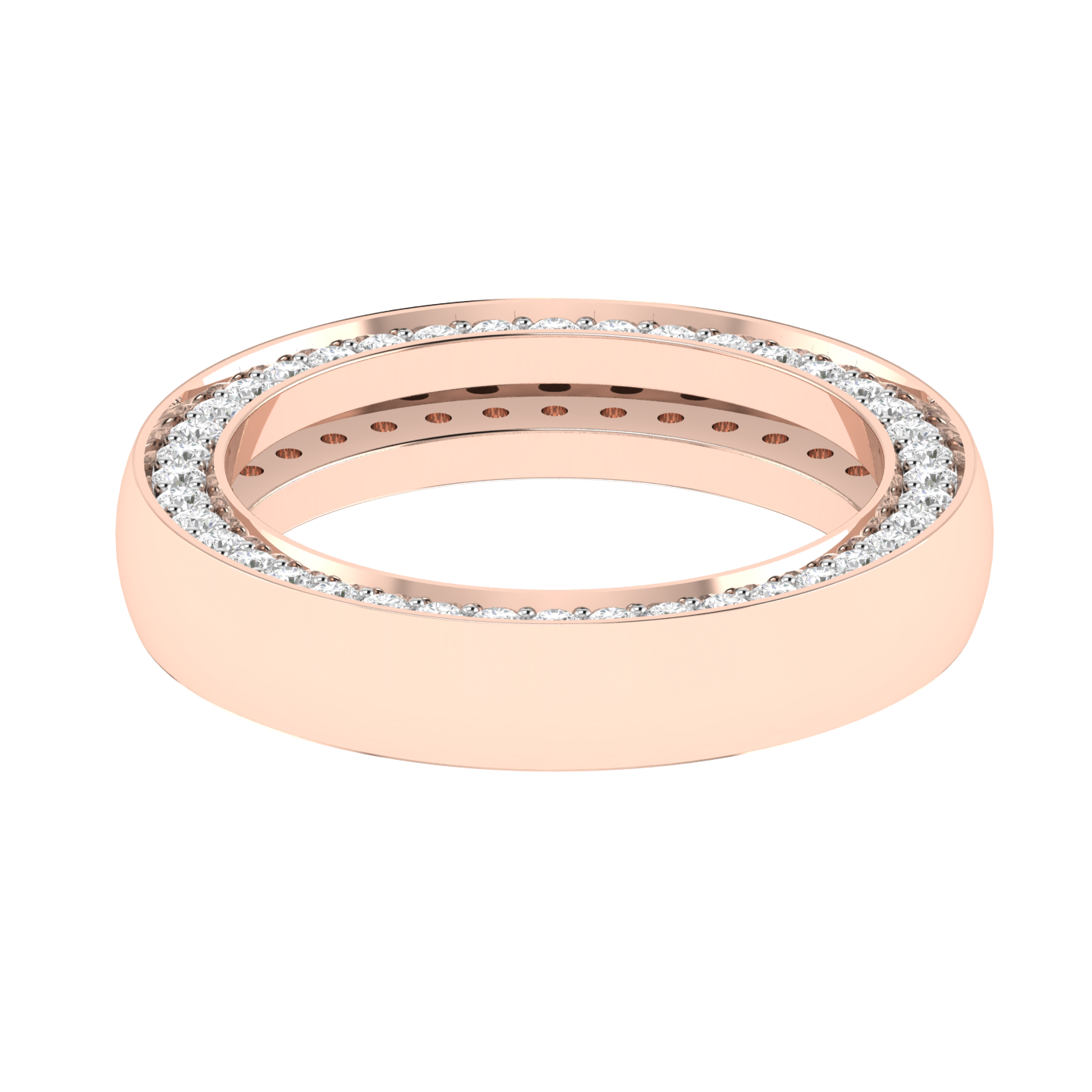Lab Grown Hidden diamond eternity gents ring - Rose