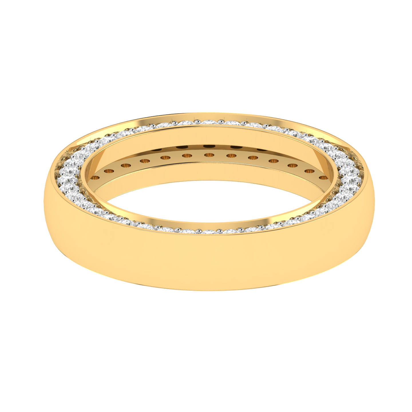 Lab Grown Hidden diamond eternity gents ring - Gold