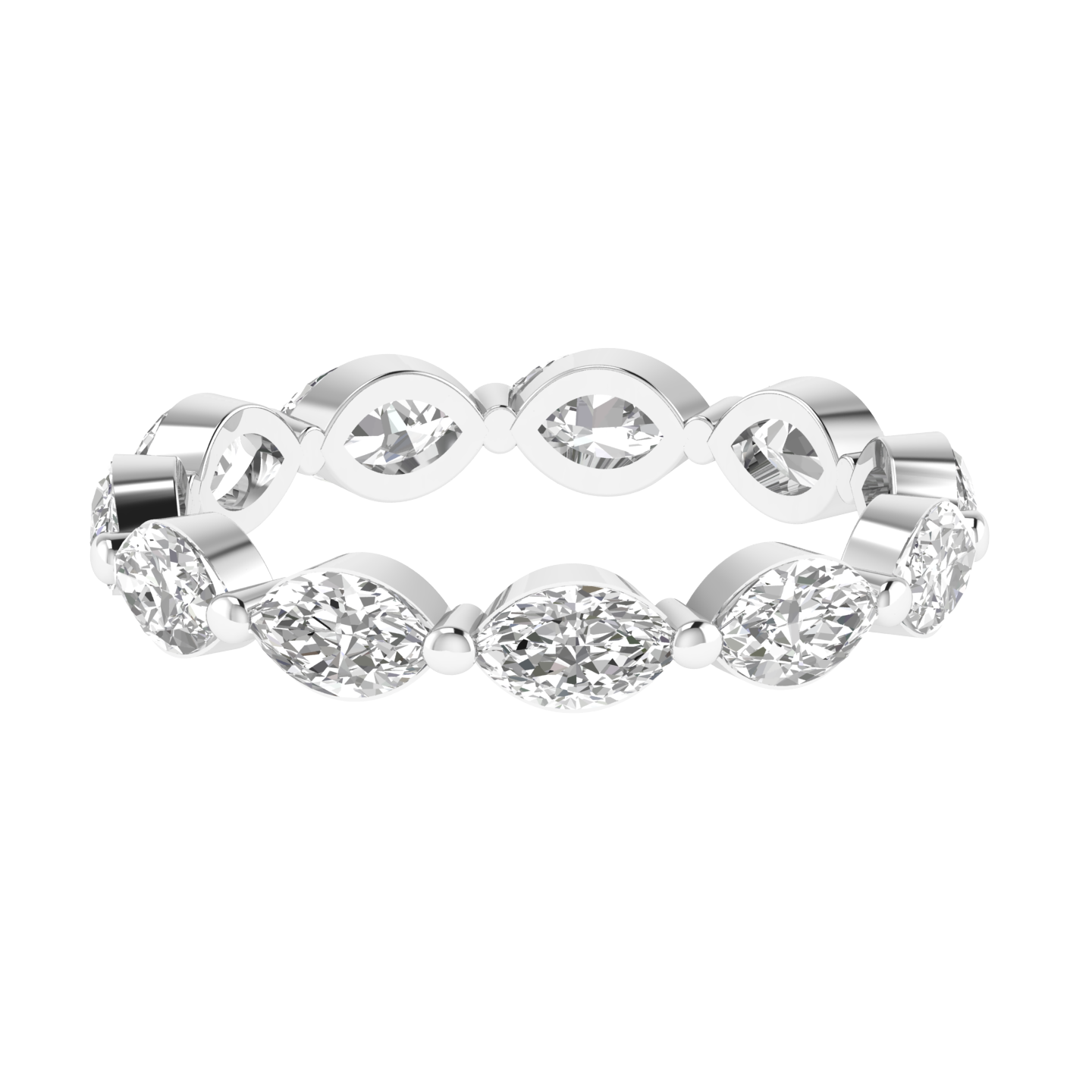 Marquise Full Eternity Band - White