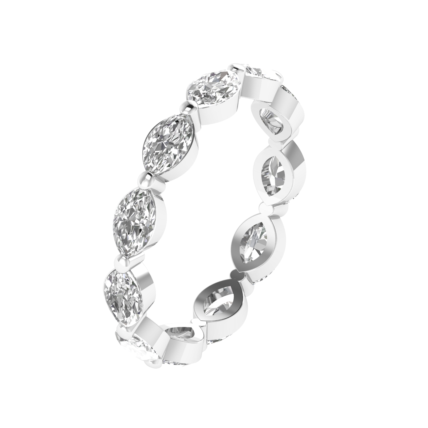 Marquise Full Eternity Band - White