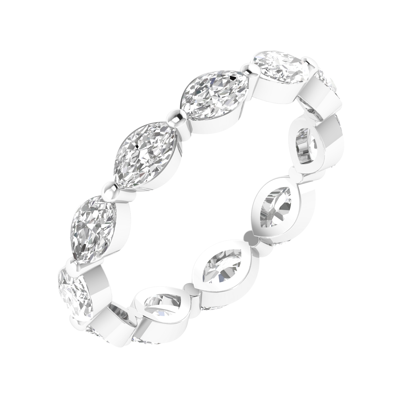 Marquise Full Eternity Band - White