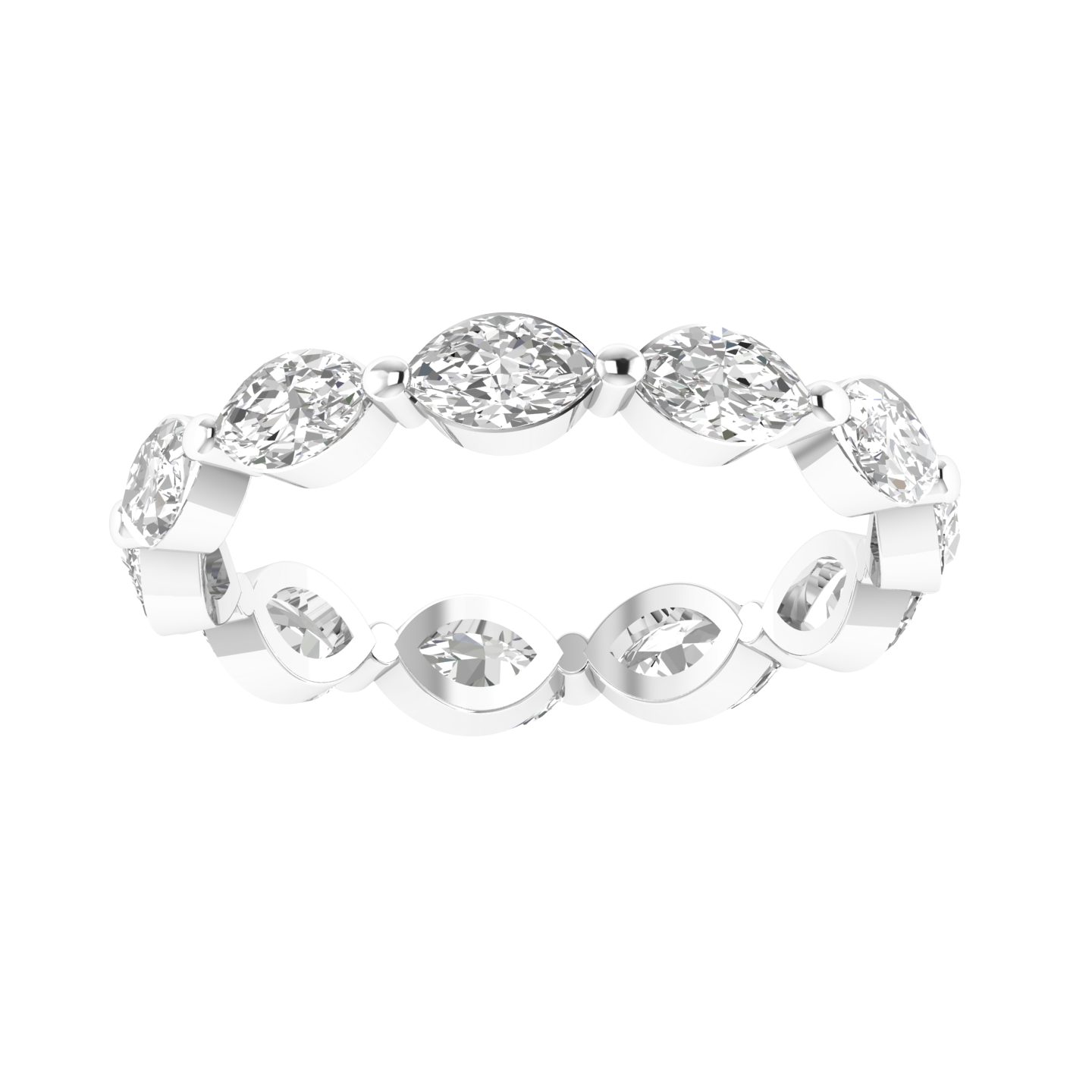 Marquise Full Eternity Band - White