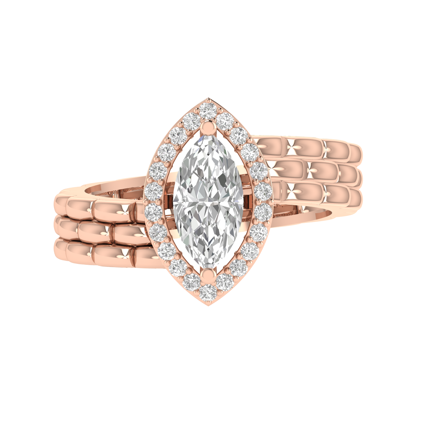 Marquise Slanting Band - Rose