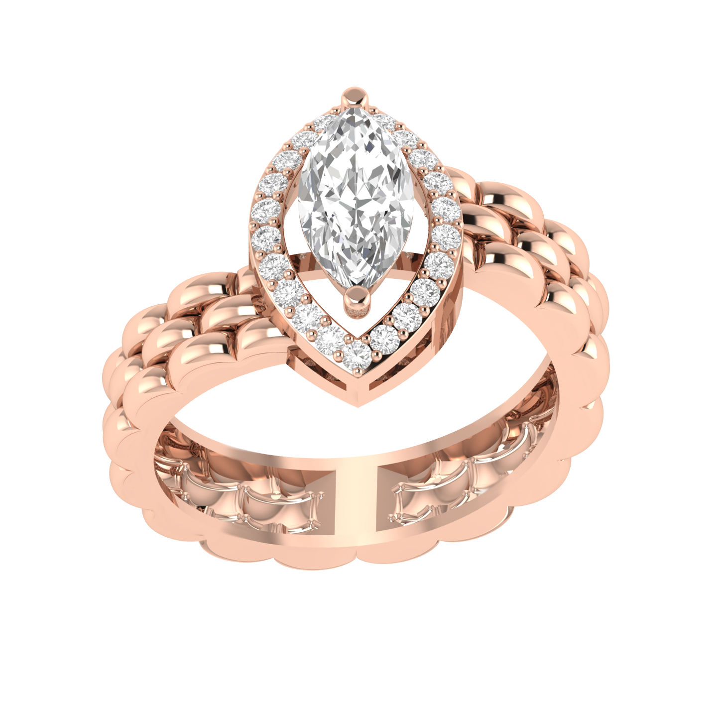 Marquise Slanting Band - Rose