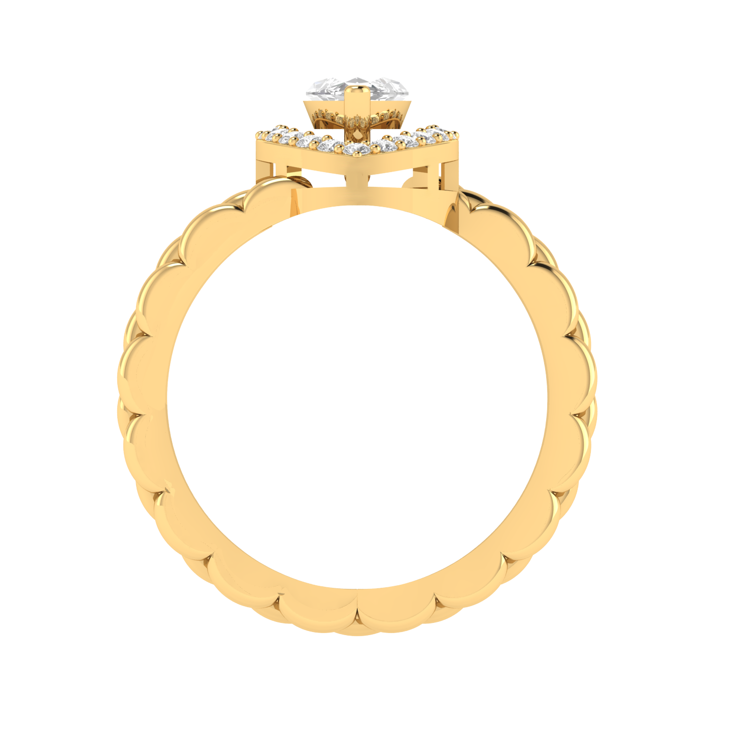 Marquise Slanting Band - Gold