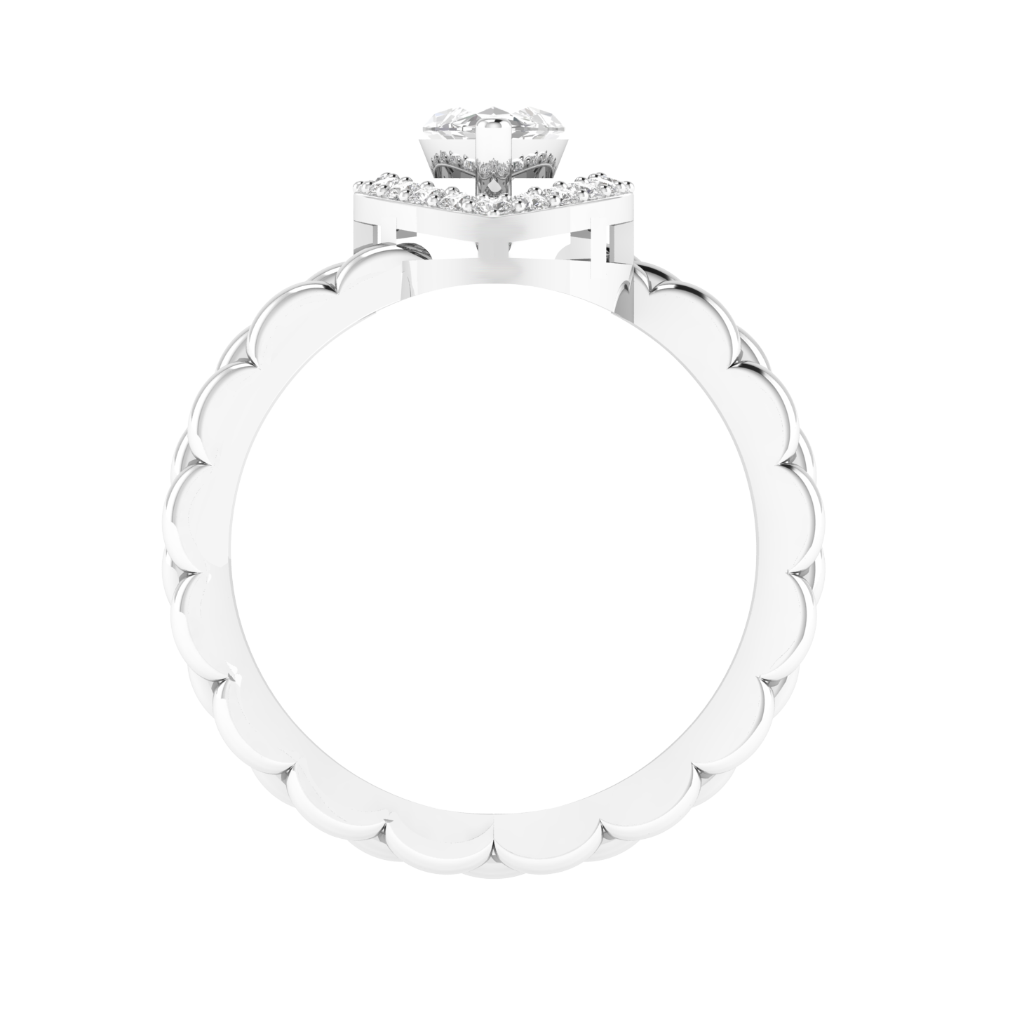 Marquise Slanting Band - White