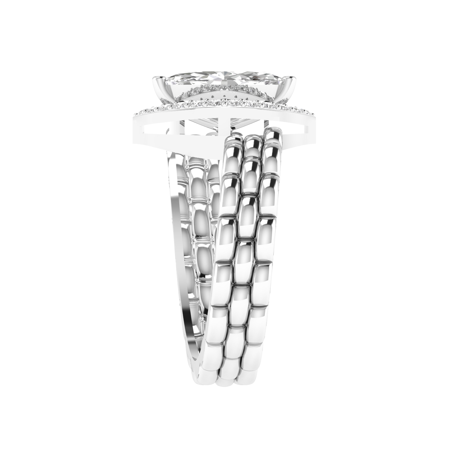 Marquise Slanting Band - White