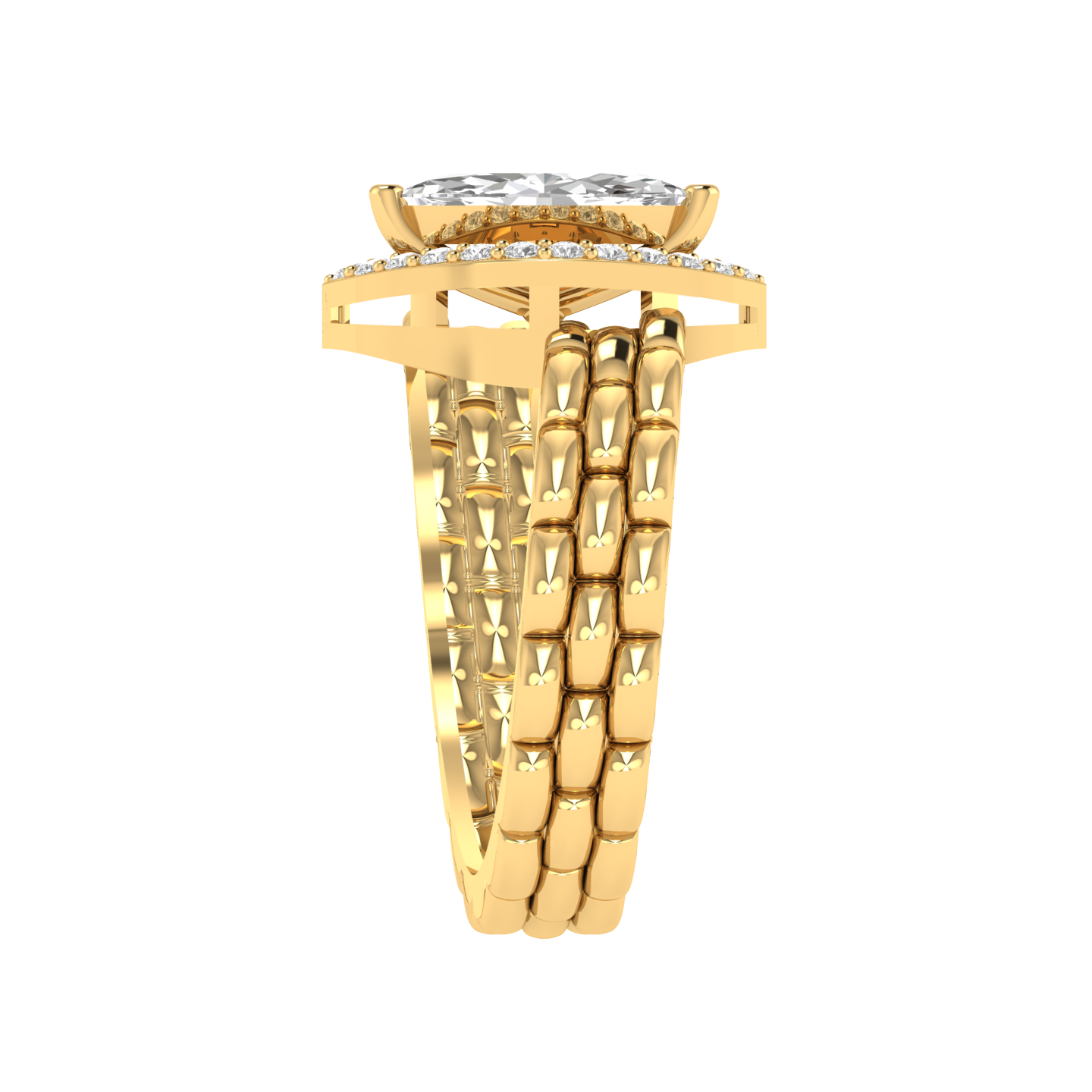 Marquise Slanting Band - Gold