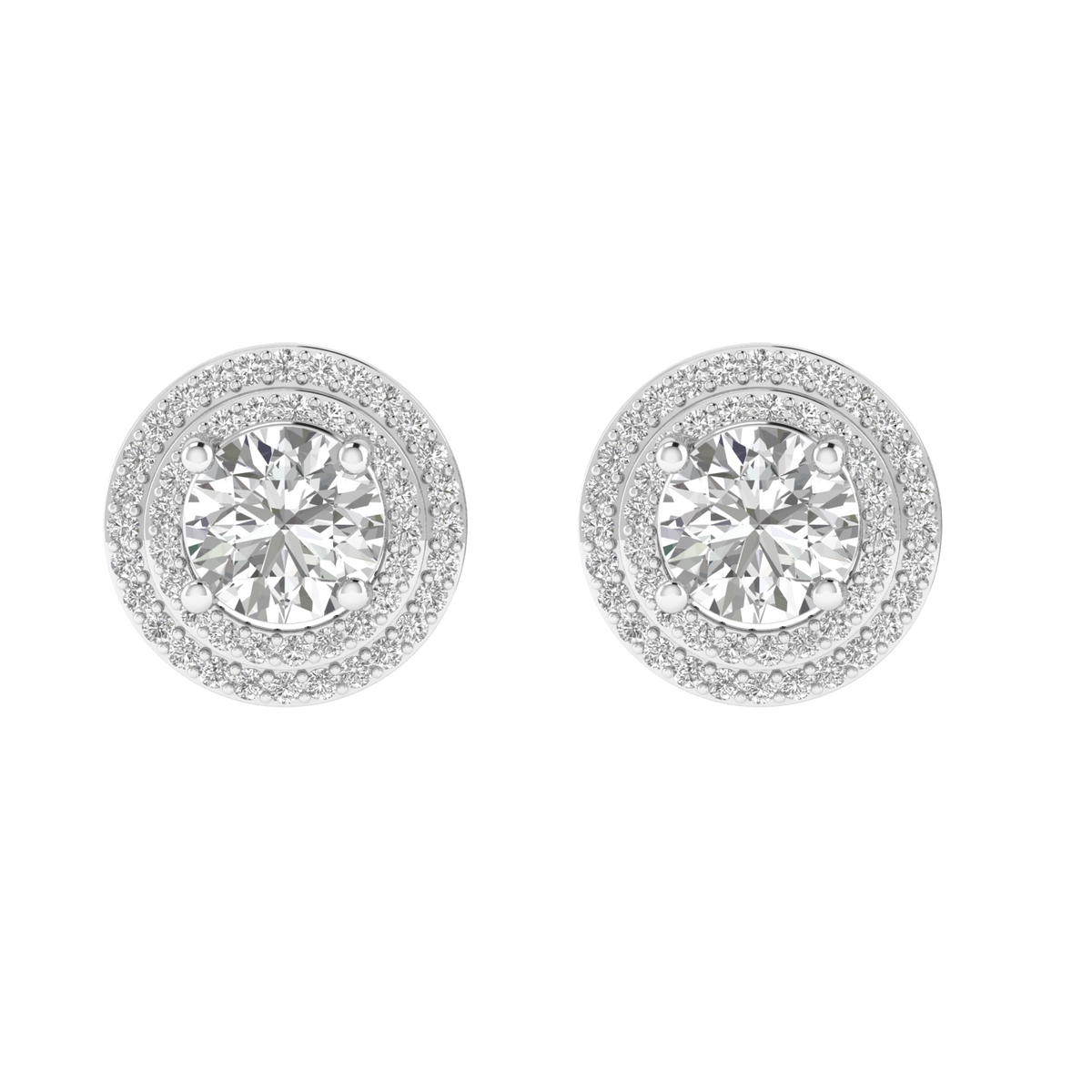 multipurpose round solitaire earrings - White