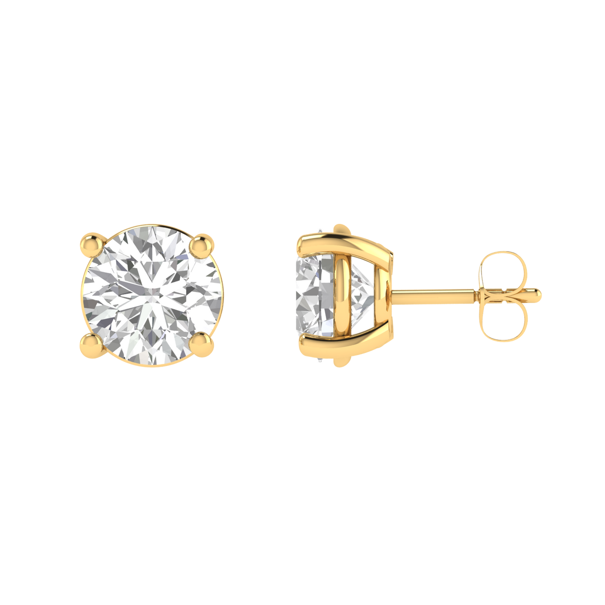 multipurpose round solitaire earrings - Gold